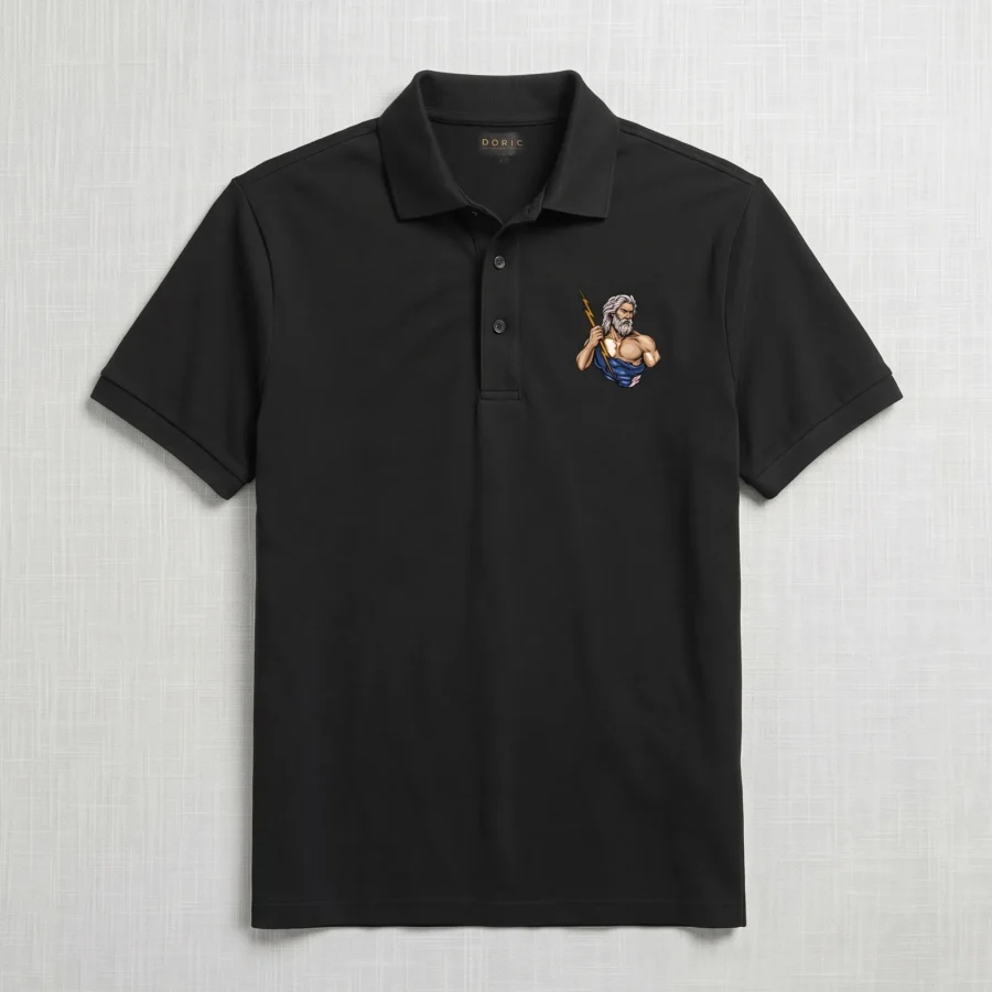 Zeus Textured Polo, photographed flat, front